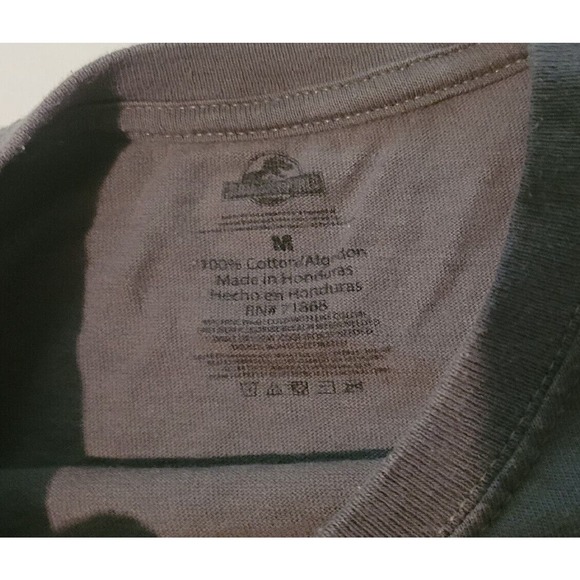 Jurassic World T Shirt Medium Charcoal Gray T-Rex Dinosaur Jurassic Park - Picture 3 of 5